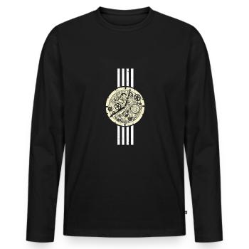 Watchmaker Watch Collector Shirt Cadeau - T-shirt manches longues Premium bio Homme - noir - Devant - Nico (187cm)