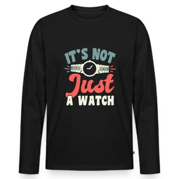 Ce n’est pas seulement une chemise de collection de montres - T-shirt manches longues Premium bio Homme - noir - Devant - Nico (187cm)
