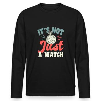Ce n’est pas seulement une chemise de collection de montres - T-shirt manches longues Premium bio Homme - noir - Devant - Nico (187cm)