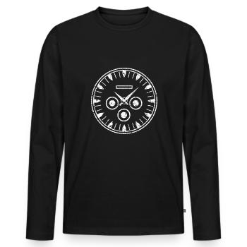 Watchmaker Watch Collector Shirt Cadeau - T-shirt manches longues Premium bio Homme - noir - Devant - Nico (187cm)