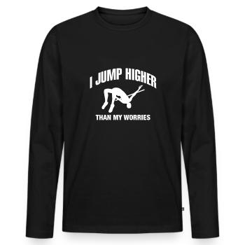 Chemise de saut à la perche Cadeau Saut à la perche Slogan - T-shirt manches longues Premium bio Homme - noir - Devant - Nico (187cm)