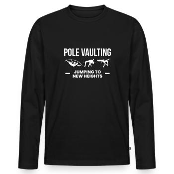 Pole Vaulting Shirt Geschenk - Männer Premium Bio Langarmshirt - Schwarz - Vorne - Nico (187cm)