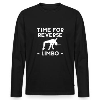 Time For Reverse Limbo Stabhochsprung Shirt - Männer Premium Bio Langarmshirt - Schwarz - Vorne - Nico (187cm)