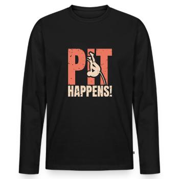 Pit Happens Pole Vault Chemise Cadeau - T-shirt manches longues Premium bio Homme - noir - Devant - Nico (187cm)