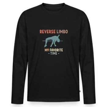 Reverse Limbo Ma chemise de temps préférée - T-shirt manches longues Premium bio Homme - noir - Devant - Nico (187cm)