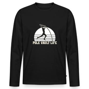 Pole Vault Life Shirt Geschenk Stabhochsprung - Männer Premium Bio Langarmshirt - Schwarz - Vorne - Nico (187cm)