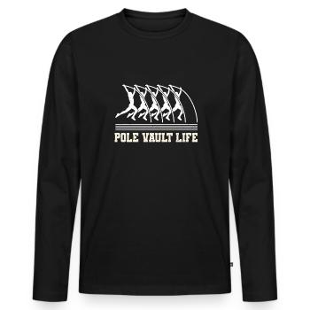 Pole Vault Life Shirt Geschenk Stabhochsprung - Männer Premium Bio Langarmshirt - Schwarz - Vorne - Nico (187cm)