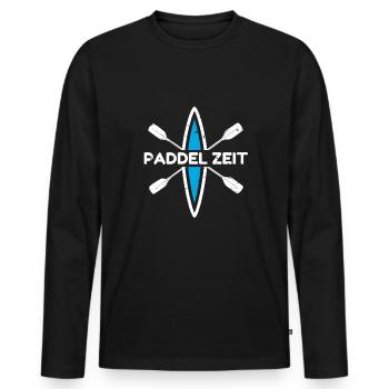 Paddel Zeit Shirt Geschenk Kajak Fahrer - Männer Premium Bio Langarmshirt - Schwarz - Vorne - Nico (187cm)