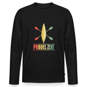 Paddel Zeit Shirt Geschenk Kajak Fahrer - Männer Premium Bio Langarmshirt - Schwarz - Vorne - Nico (187cm)