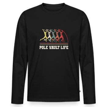 Vintage Retro Stabhochsprung Chemise Pole Vault Life - T-shirt manches longues Premium bio Homme - noir - Devant - Nico (187cm)