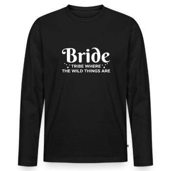 Bride Shirt Geschenk - Männer Premium Bio Langarmshirt - Schwarz - Vorne - Nico (187cm)
