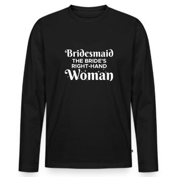 Bridesmaid Shirt Gift - Men's Premium Organic Long Sleeve Shirt - black - Front - Nico (187cm)