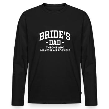 Father Of The Bride Shirt Gift Wedding Father - Men's Premium Organic Long Sleeve Shirt - black - Front - Nico (187cm)
