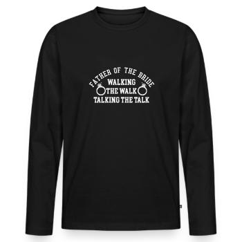 Father Of The Bride Shirt Gift Wedding Father - Men's Premium Organic Long Sleeve Shirt - black - Front - Nico (187cm)