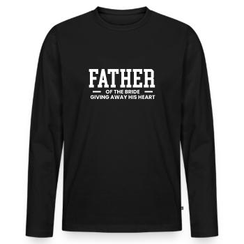 Father Of The Bride Shirt Gift Wedding Father - Men's Premium Organic Long Sleeve Shirt - black - Front - Nico (187cm)