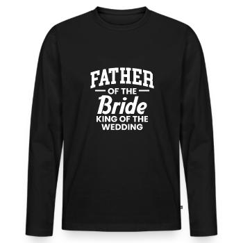 Father Of The Bride Shirt Gift Father Of The Bride - Men's Premium Organic Long Sleeve Shirt - black - Front - Nico (187cm)