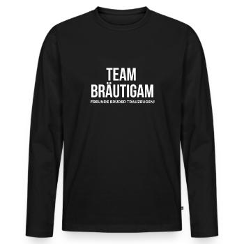 Bräutigam JGA Shirt Geschenk - Männer Premium Bio Langarmshirt - Schwarz - Vorne - Nico (187cm)