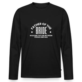 Father Of The Bride Shirt Gift Wedding Father - Men's Premium Organic Long Sleeve Shirt - black - Front - Nico (187cm)