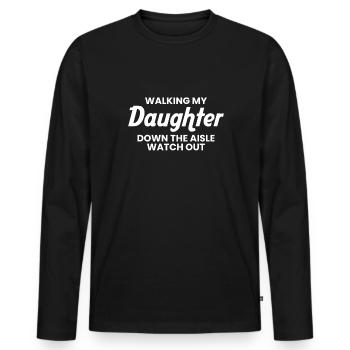 Father Of The Bride Shirt Gift Wedding Father - Men's Premium Organic Long Sleeve Shirt - black - Front - Nico (187cm)