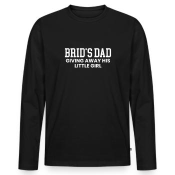 Brids Dad Chemise Cadeau Père de la mariée - T-shirt manches longues Premium bio Homme - noir - Devant - Nico (187cm)