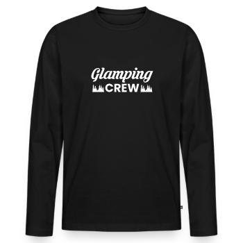 Glamping Crew Camping Shirt Cadeau - T-shirt manches longues Premium bio Homme - noir - Devant - Nico (187cm)