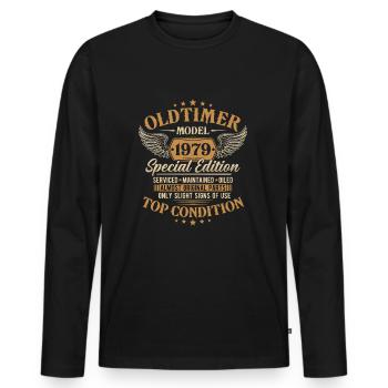 Vintage 1979 Vintage né cadeau d’anniversaire - T-shirt manches longues Premium bio Homme - noir - Devant - Nico (187cm)