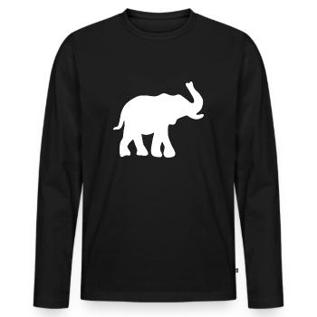 Elefant Savanne Dickhäuter - Männer Premium Bio Langarmshirt - Schwarz - Vorne - Nico (187cm)