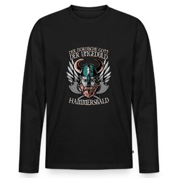 Hammersbald Lustig Sarkastisches Wikinger - Männer Premium Bio Langarmshirt - Schwarz - Vorne - Nico (187cm)