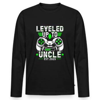 Ascended to Uncle 2025 - Men's Premium Organic Long Sleeve Shirt - black - Front - Nico (187cm)
