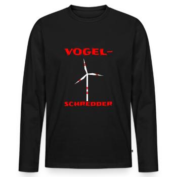 Gegen Windrad Windenergie Windkraft Naturschutz - Männer Premium Bio Langarmshirt - Schwarz - Vorne - Nico (187cm)