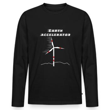 Windrad earth accelerator Umwelt Zukunft Solar - Männer Premium Bio Langarmshirt - Schwarz - Vorne - Nico (187cm)