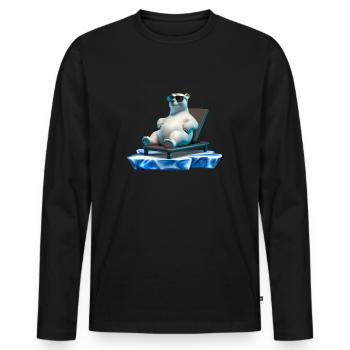 Polar Bear Sunglasses Chaise longue Ice floe - T-shirt manches longues Premium bio Homme - noir - Devant - Nico (187cm)