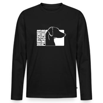 Deutscher Pinscher Profil Hunde Hund Wilsigns - Männer Premium Bio Langarmshirt - Schwarz - Vorne - Nico (187cm)