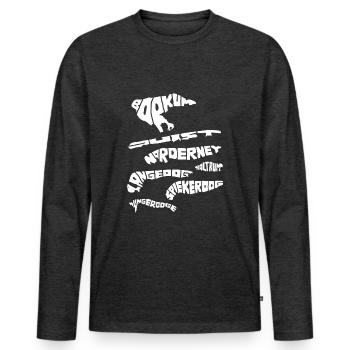 Vacances silhouette des îles Osfries Mer du Nord - T-shirt manches longues Premium bio Homme - anthracite chiné - Devant - Nico (187cm)