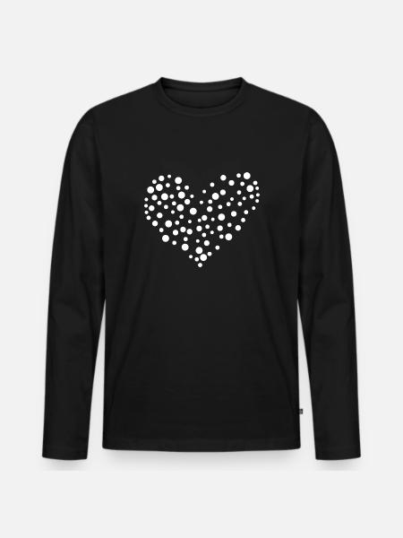 Heart Points Love - Men's Premium Organic Long Sleeve Shirt - black