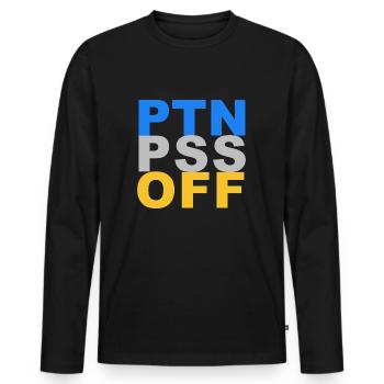 PTN PSS AU LARGE de l’Ukraine - T-shirt manches longues Premium bio Homme - noir - Devant - Nico (187cm)