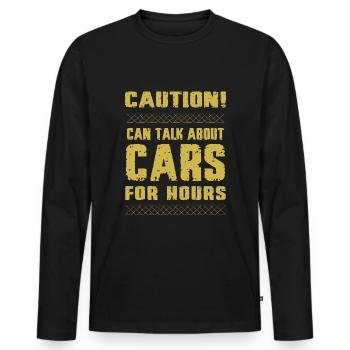 La prudence peut parler des voitures pendant des heures - T-shirt manches longues Premium bio Homme - noir - Devant - Nico (187cm)