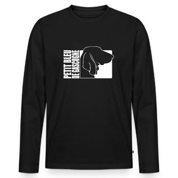 Petit Bleu de Gascogne Profil Chiens Chien Wilsigns - T-shirt manches longues Premium bio Homme - noir - Devant - Nico (187cm)