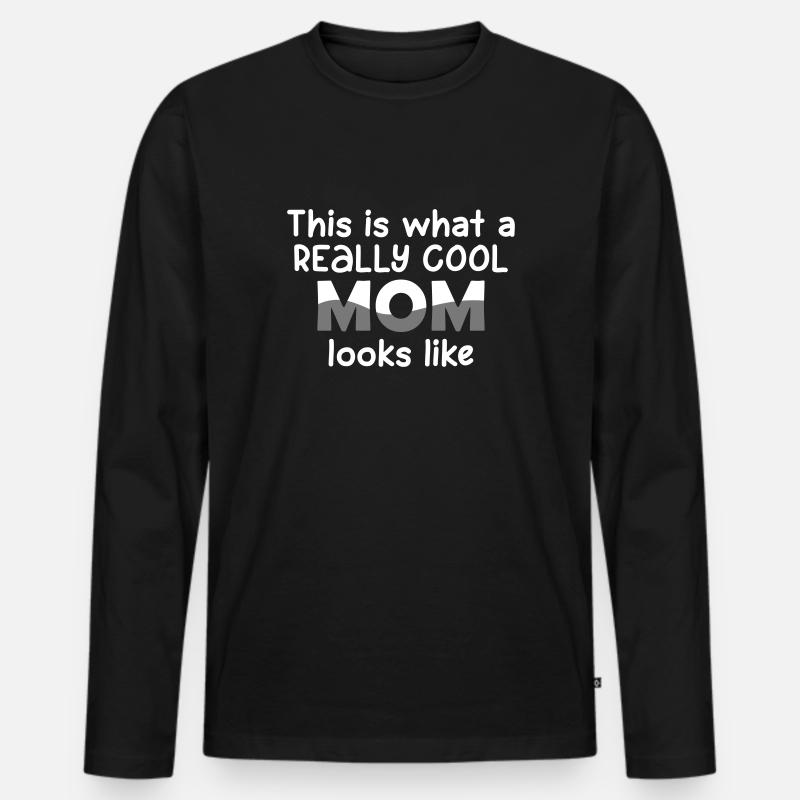 Really Cool Mom - Männer Premium Bio Langarmshirt - Schwarz