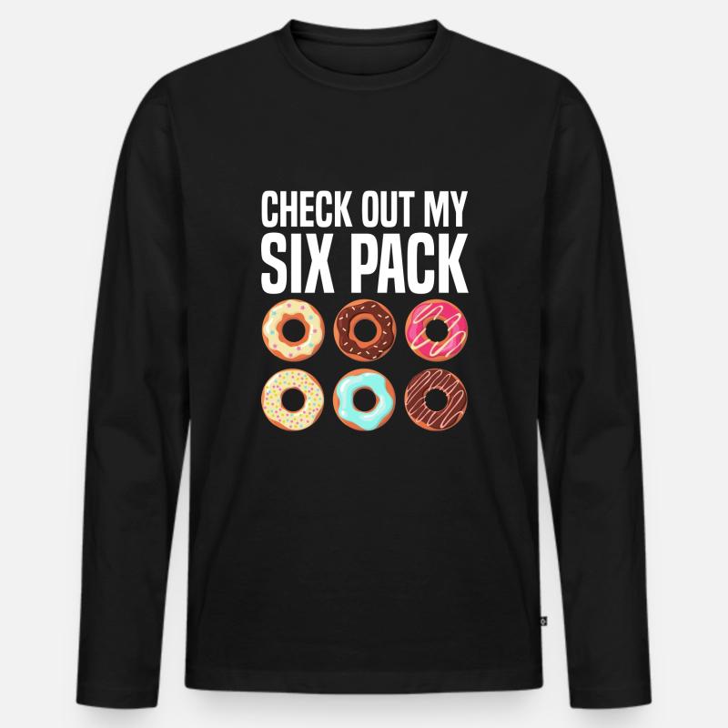 Sixpack Donut - Männer Premium Bio Langarmshirt - Schwarz