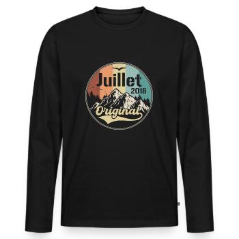 July 2018 Anniversary July 2018 July - Men's Premium Organic Long Sleeve Shirt - black - Front - Nico (187cm)