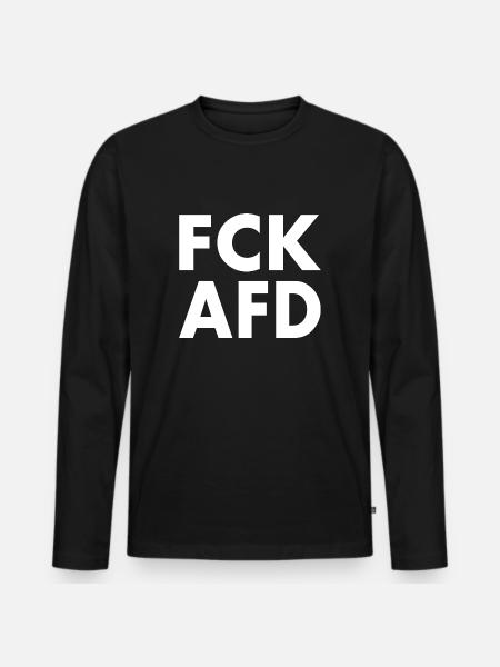 Fck afd - Männer Premium Bio Langarmshirt - Schwarz