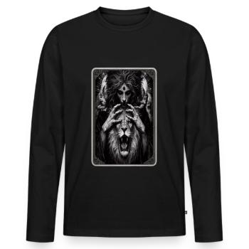 Tarot-Power-Karte - Männer Premium Bio Langarmshirt - Schwarz - Vorne - Nico (187cm)