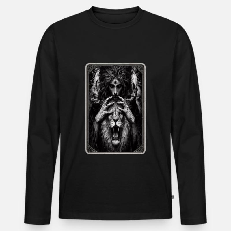 Tarot-Power-Karte - Männer Premium Bio Langarmshirt - Schwarz