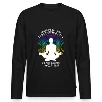 Mostly I'm peace - Mostly I am peace - Men's Premium Organic Long Sleeve Shirt - black - Front - Nico (187cm)