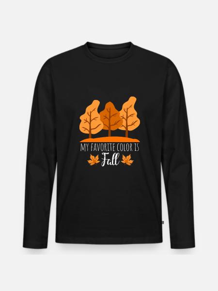 Autumn leaves - autumn mood - Men's Premium Organic Long Sleeve Shirt - black