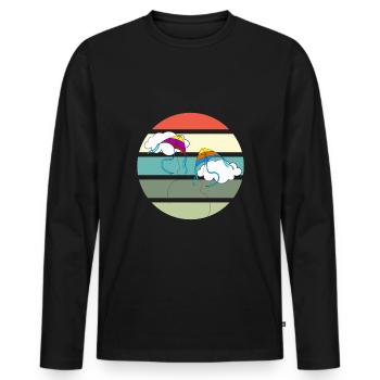 Drachen fliegen lassen - Kitesurfer - Männer Premium Bio Langarmshirt - Schwarz - Vorne - Nico (187cm)