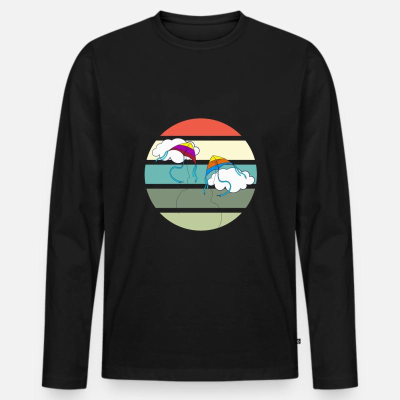 Drachen fliegen lassen - Kitesurfer - Männer Premium Bio Langarmshirt - Schwarz