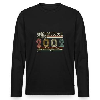 20 years old 2002 vintage retro - Men's Premium Organic Long Sleeve Shirt - black - Front - Nico (187cm)