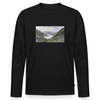 Bereit für Abenteuer - Männer Premium Bio Langarmshirt - Schwarz - Vorne - Nico (187cm)